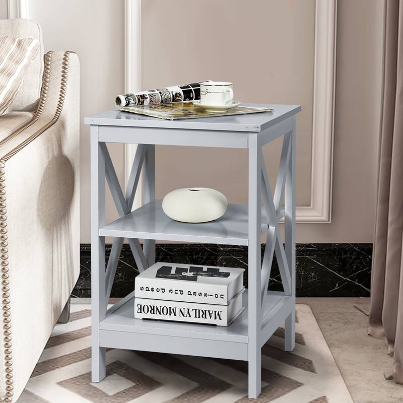 Porch & Den Strickland 3-tier X-accent End Table