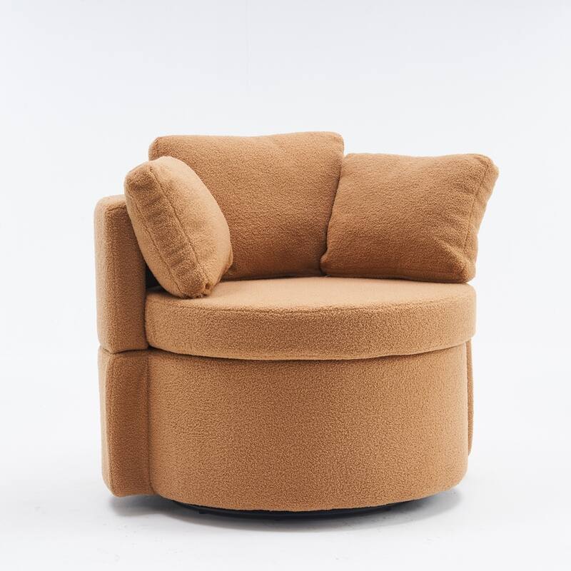 Modern Swivel Storage Chair With Back Cushion For Living Room