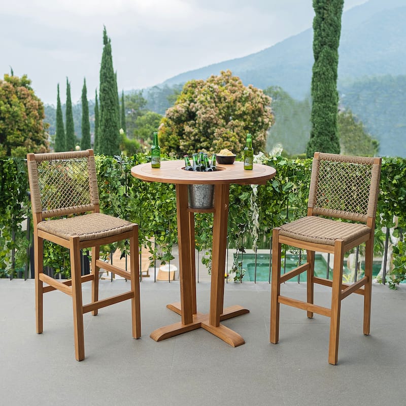 Cambridge Casual Paxton Teak 3-piece Bar-height Bistro Set