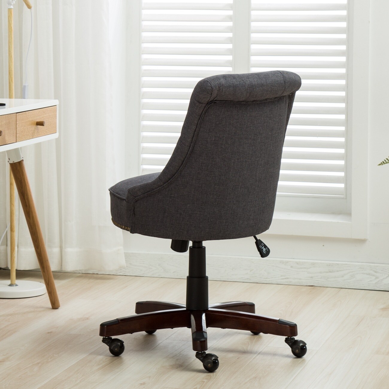 Shop Belleze Elegant Office Chair Cushion Classic Tuft Adjustable Swivel Tilt Nail Head Trim With Wheels Overstock 21558941