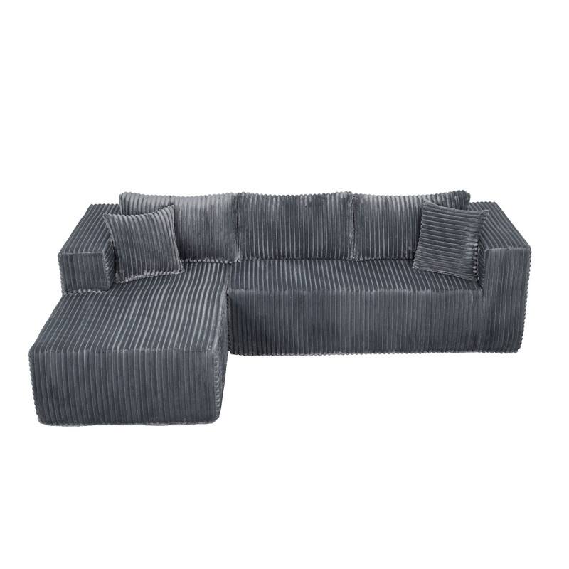 105-in L Casual Gray( Corduroy)-Left Chaise Sectional
