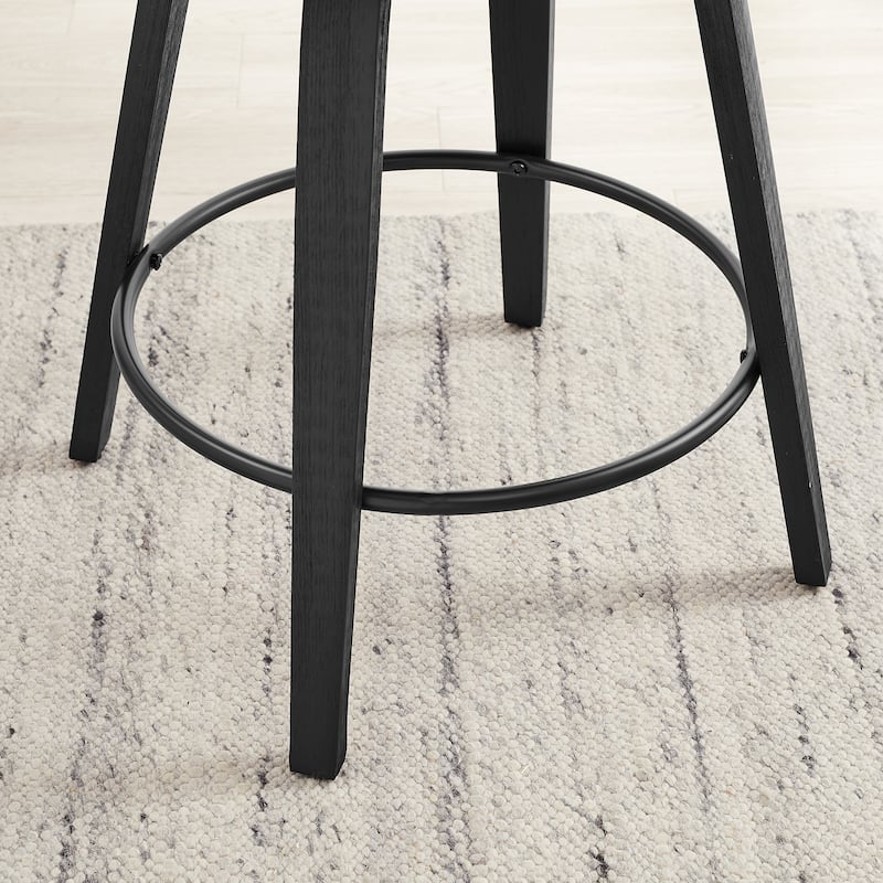 Art Leon Set of 2 Swivel Contemporary Counter Height Barstool with Bentwood Legs