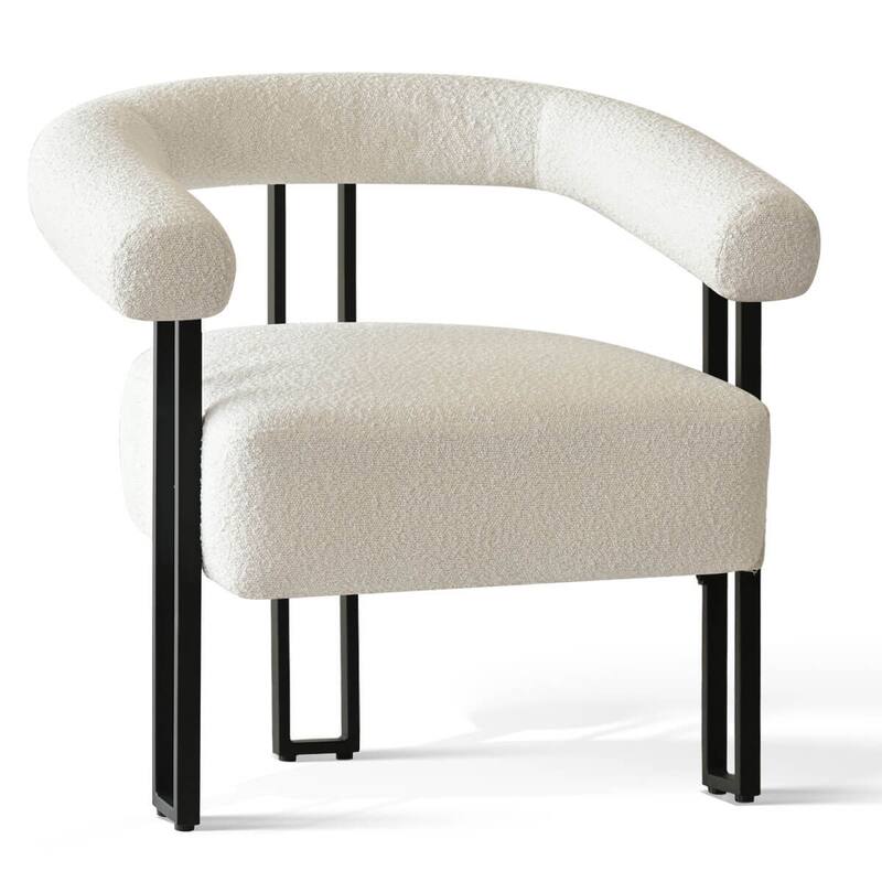 30" Wide Upholstered Boucle Accent Chair