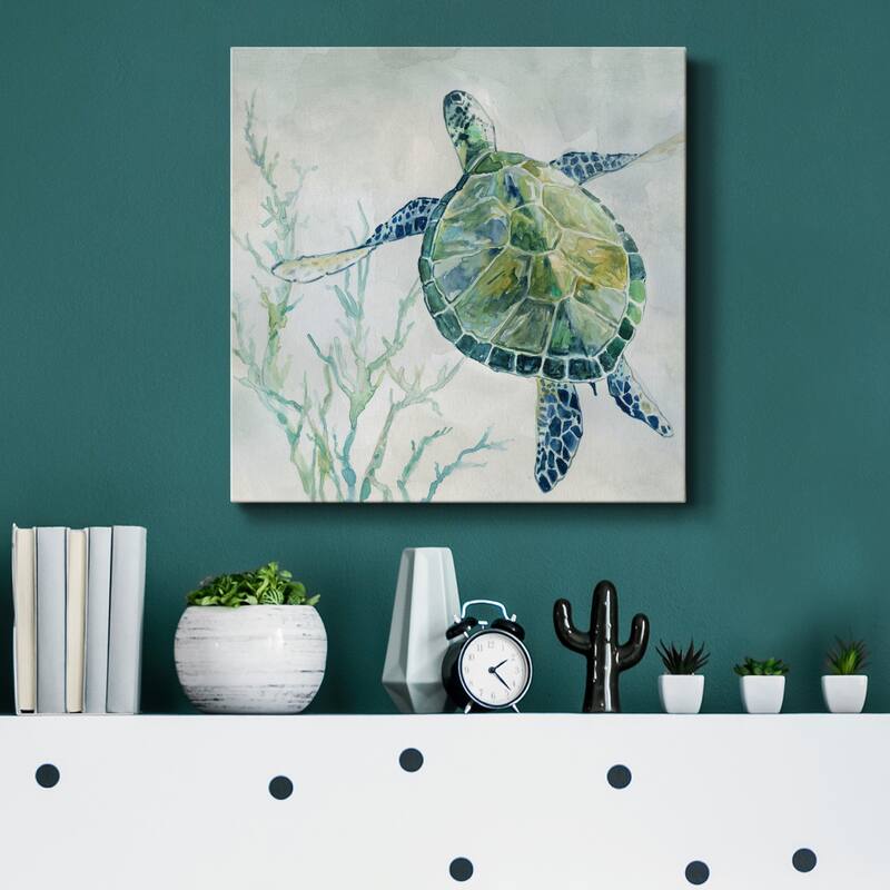 Seaglass Turtle II-Premium Gallery Wrapped Canvas - Ready to Hang