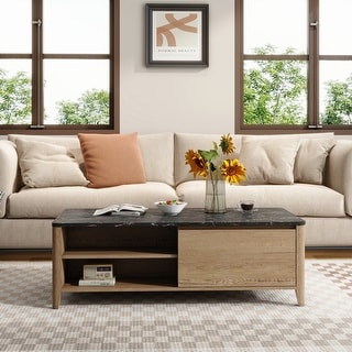 47 Inch Double Drawer Coffee Table - Bed Bath & Beyond - 38987535