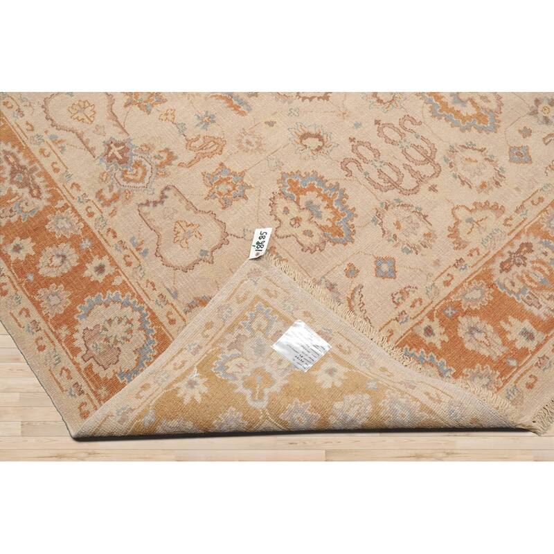 LoomBloom 8'2''x9'9" Traditional Oushak Wool Oriental Area Rug in Tan - 8' 2'' x 9' 9''