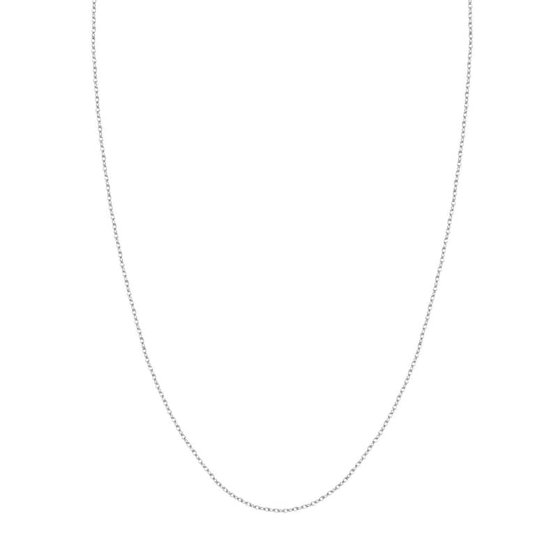 Curata 10k White Gold 1.2mm Light Weight Rope Chain Necklace (Spring Ring)