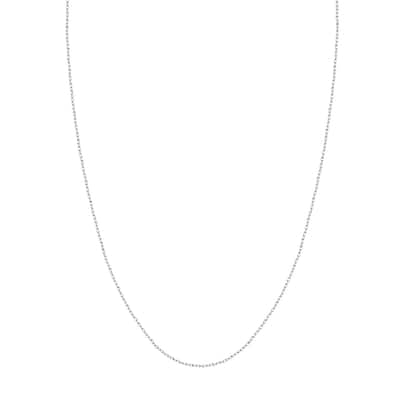 Curata 10k White Gold 1.2mm Light Weight Rope Chain Necklace (Spring Ring)