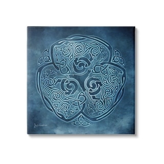 Stupell Blue Celtic Wolf Canvas Wall Art Design by Brigid Ashwood - On ...