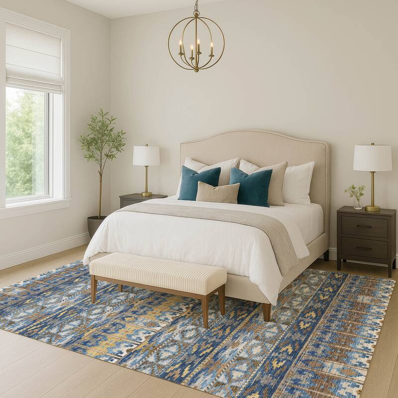 Machine Washable Indoor/ Outdoor Global Haswell Chantille Rug