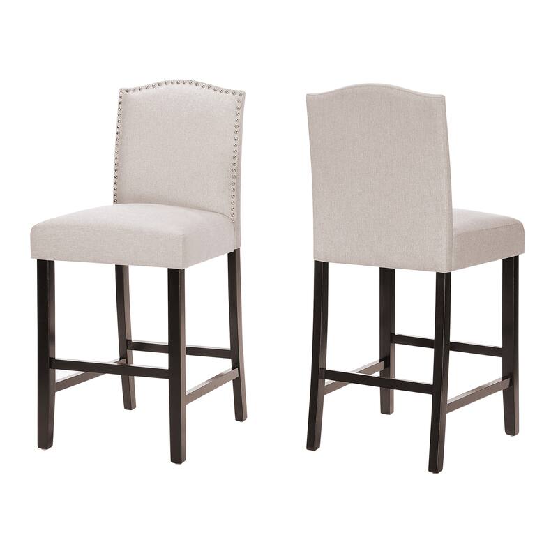 Modern Fabric Barstools with Arching Back High Chair and Nailhead Trim Dining Chair, Counter Reception Chair, Island Chair
