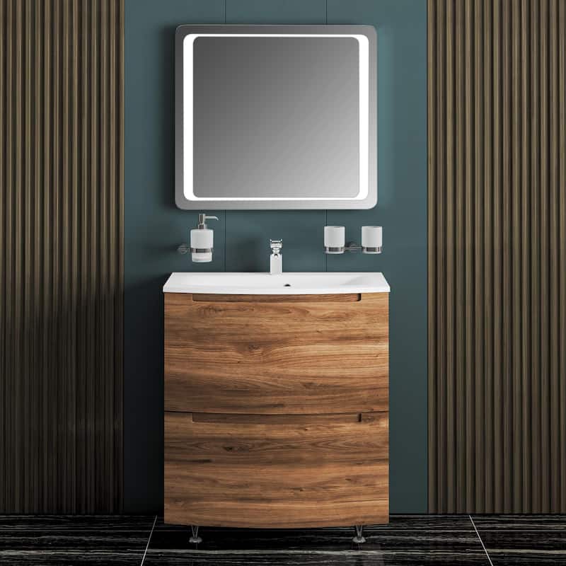 Modern Free standing Bathroom Vanity with Washbasin | Delux Collection with Mirror