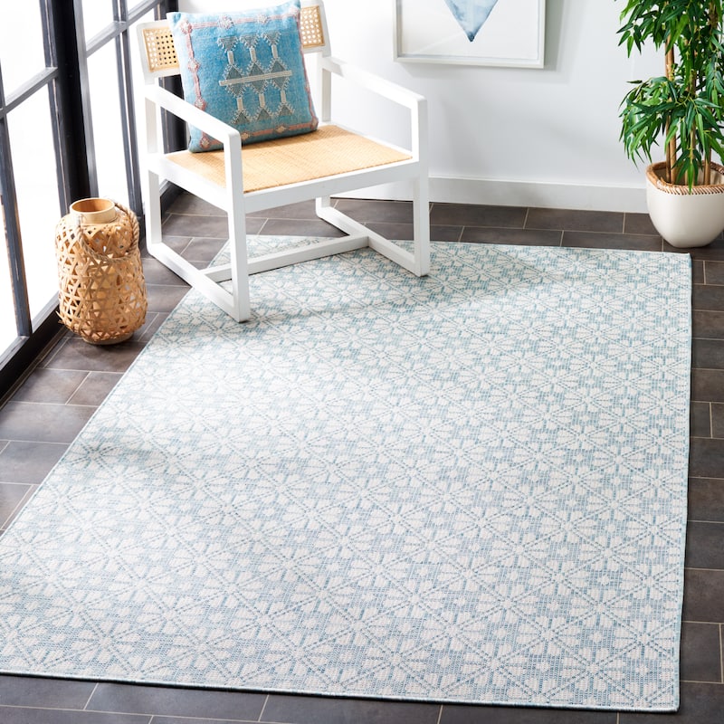 Martha Stewart by SAFAVIEH Matty Indoor/ Outdoor Rug - 5'1" x 7'6" - Aqua