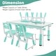 preview thumbnail 26 of 31, Gymax Kids Height Adjustable Table and 4 Chairs Set with Graffiti
