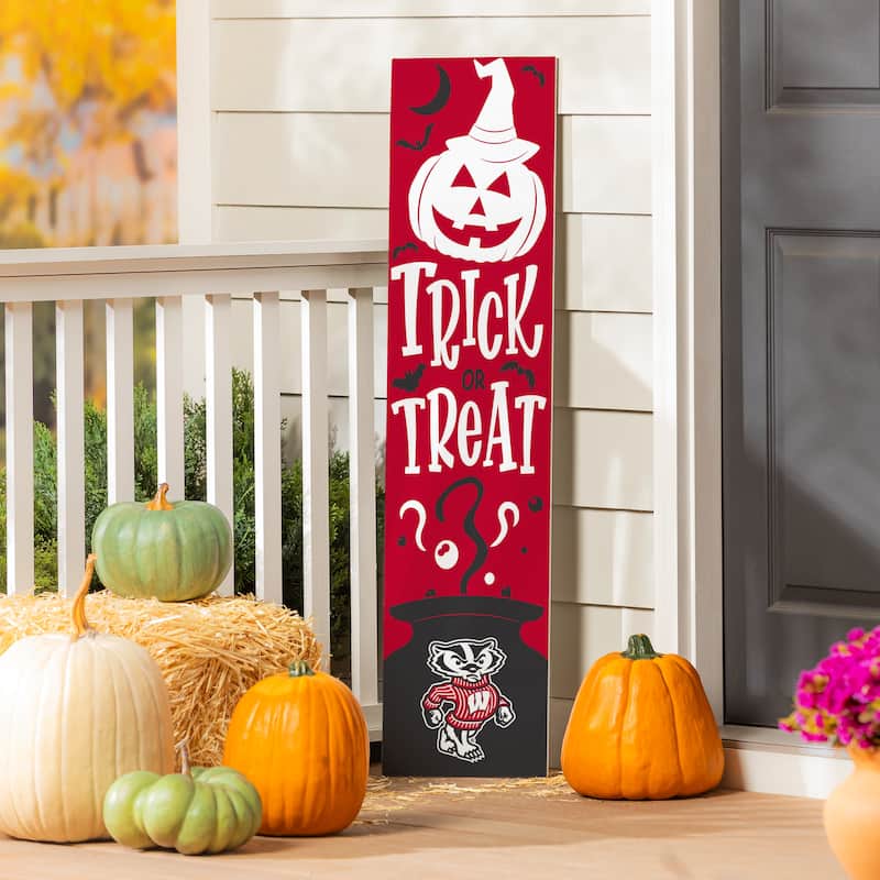 47" Double Sided Seasonal Porch Leaner, University of Wisconsin-Madison - 47" x 11.25" - Halloween
