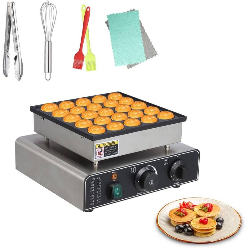 Commercial Electric Mini Muffin Maker, Pancakes Maker Machine - 25 Round 1.8inch/4.5cm