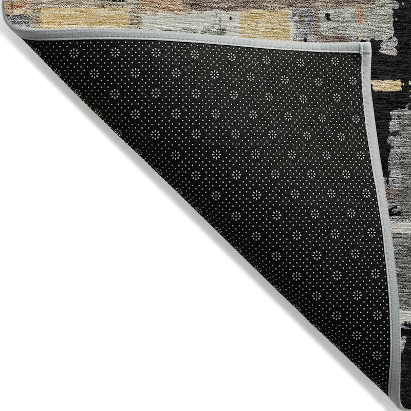 Machine Washable Indoor/ Outdoor Contemporary Geo Chantille Rug