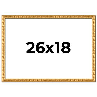 26x18 Frame Gold Real Wood Picture Frame Width 1 inches | Interior