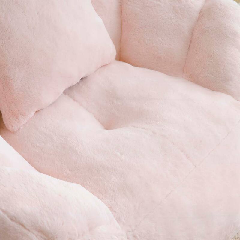 Bean Bag Chair with Footstool,Oversized Shell-Shaped Comfort Sofa