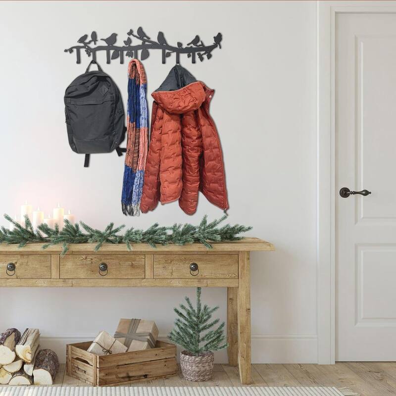 Birds Metal Wall Mounted Coat Rack