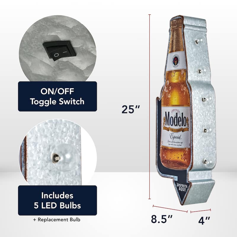 Metal LED Modelo Especial Marquee Wall Sign - 25" x 8.5" x 4"