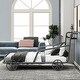 preview thumbnail 14 of 22, Twin Size Metal Bed with Four Wheels, Car Shaped Bedframe with Guardrails and X-Shaped Frame Shelf, Funny Design for Kids