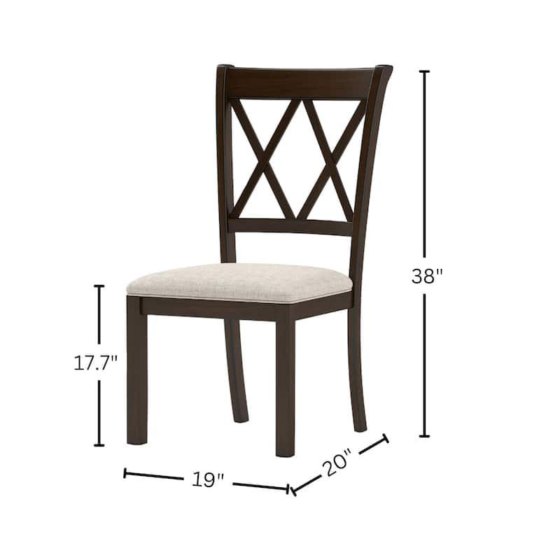 Roundhill Furniture Windvale 5-pc. Cross-back Wood Dining Set