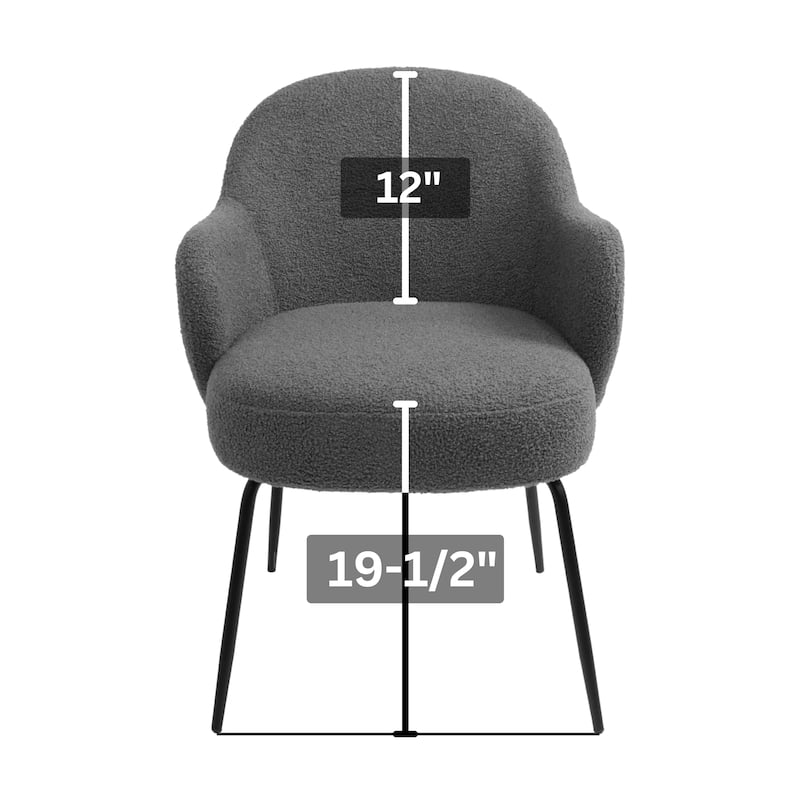 Furnish Theory Nordic Comfort Dining Armchair Arm Chair w/ Various Boucle Fabric Upholstery Covers & Steel Leg Finishes