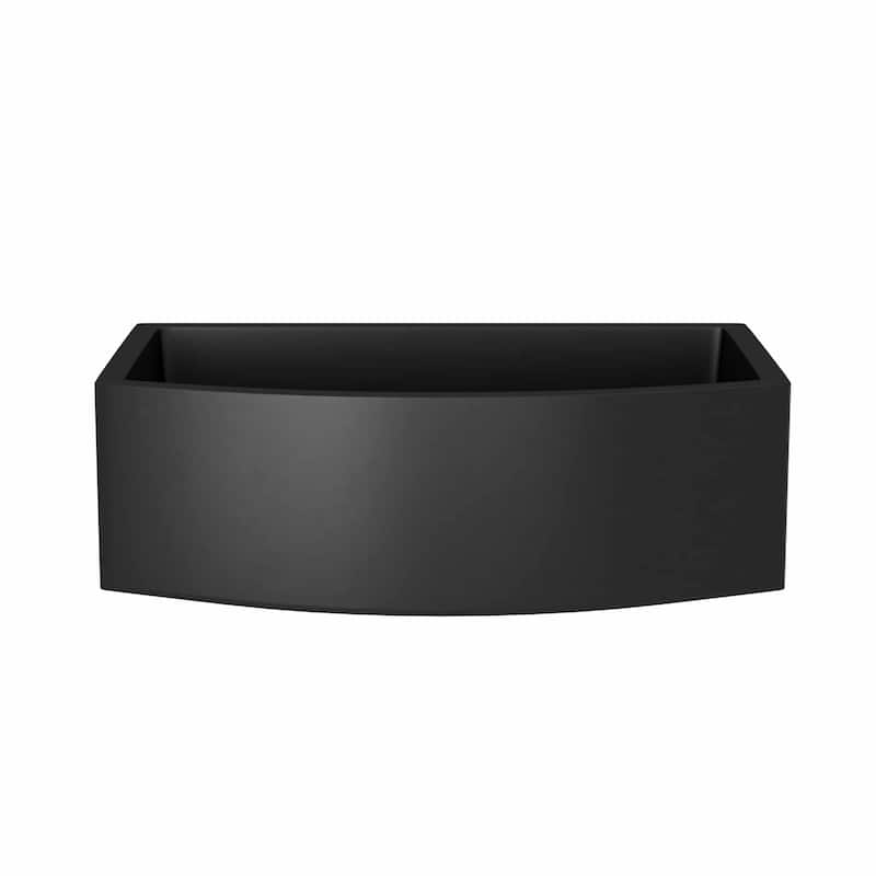 Farmhouse Quartet 33-inch NativeStone Curved Kitchen Sink - 33" x 20.5" x 10.25" - Charcoal