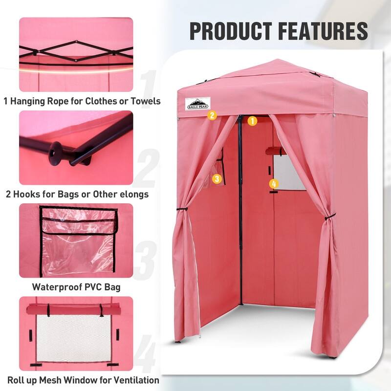 EAGLE PEAK Flex Compact 4x4 Pop-up Canopy Changing Room, Portable Privacy Dressing Room