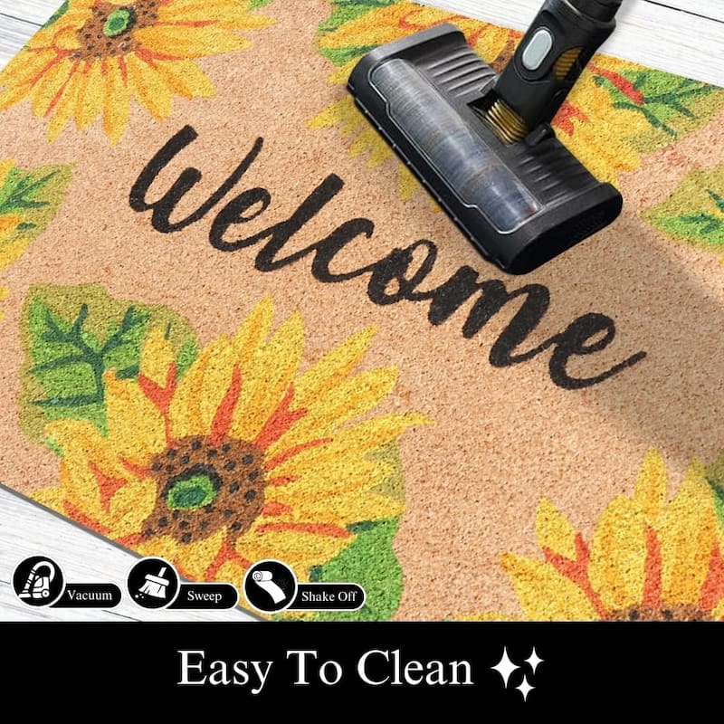 A1HC Natural Coco Coir Door Mat with Heavy Duty Non-Slip PVC Backing 18" x 30"