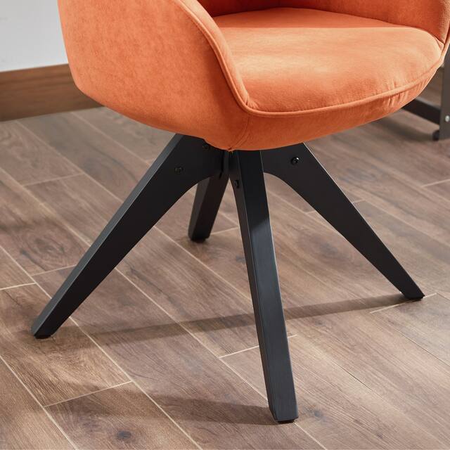Art Leon Classical Swivel Office Accent Chair with Wood Legs