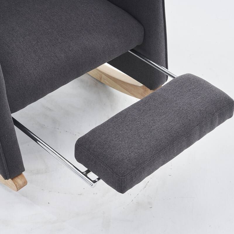 Modern Nursery Rocking Chair With Adjustable Footrest