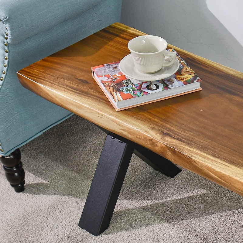 Natural Wood Rectangle Bench
