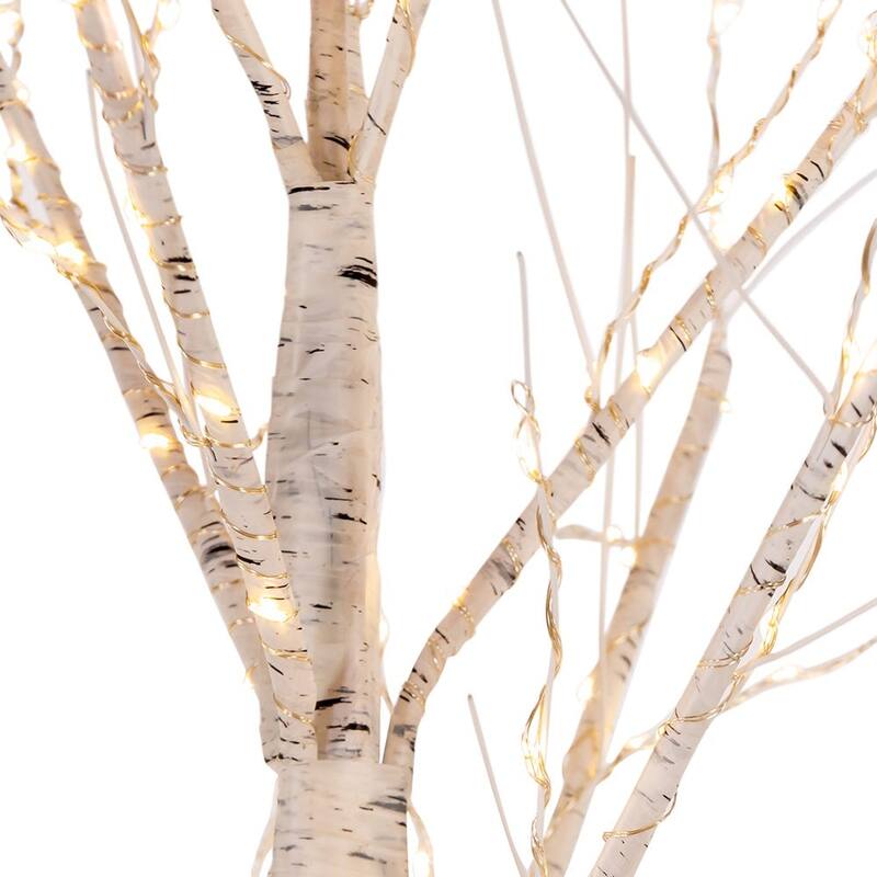 Kurt Adler 4-Foot White Branch Twinkle Warm White Fairy LED Twig Tree