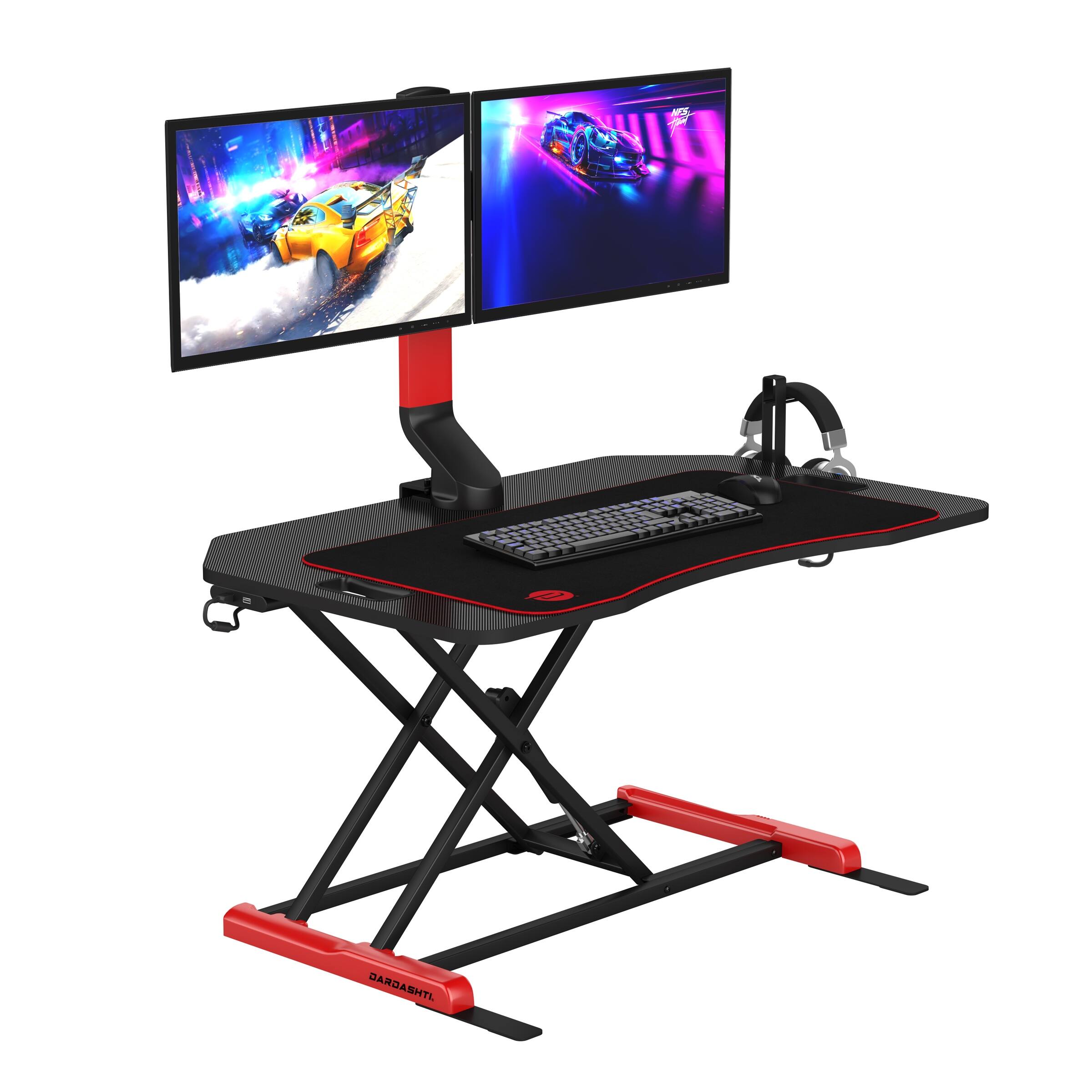 Modern Game Table with PC Game Features and Headphone Stand, Durable