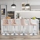 preview thumbnail 37 of 125, Velvet Upholstered Nailheads Tufted Swivel Bar Stools (Set of 6) Khaki SliverBase Set of 4