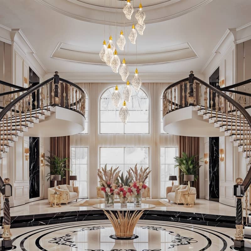 KAYLA D31.5" 18-Light Modern Chandelier, Bionic Leaf Chandelier