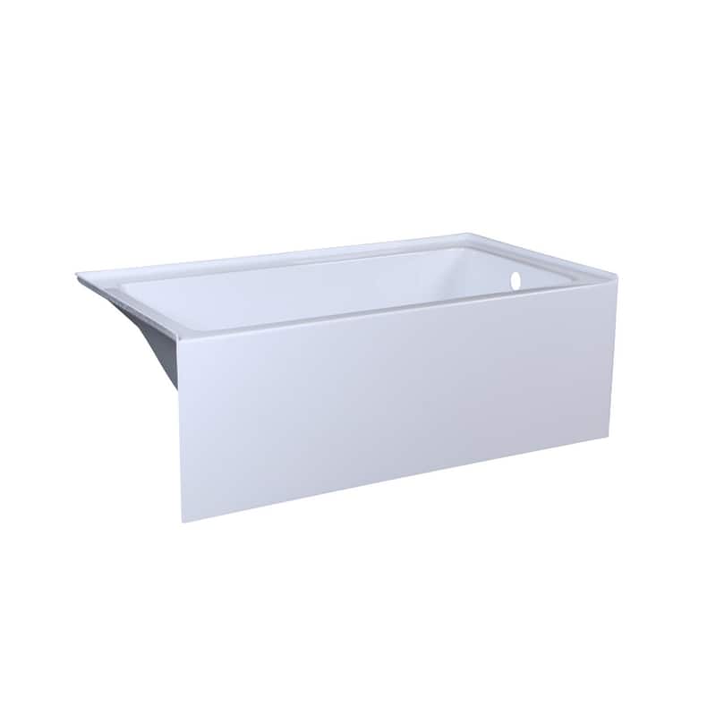 Indigo Home Alcove Soaking Bathtub 32x60 inch Right Drain in Glossy White