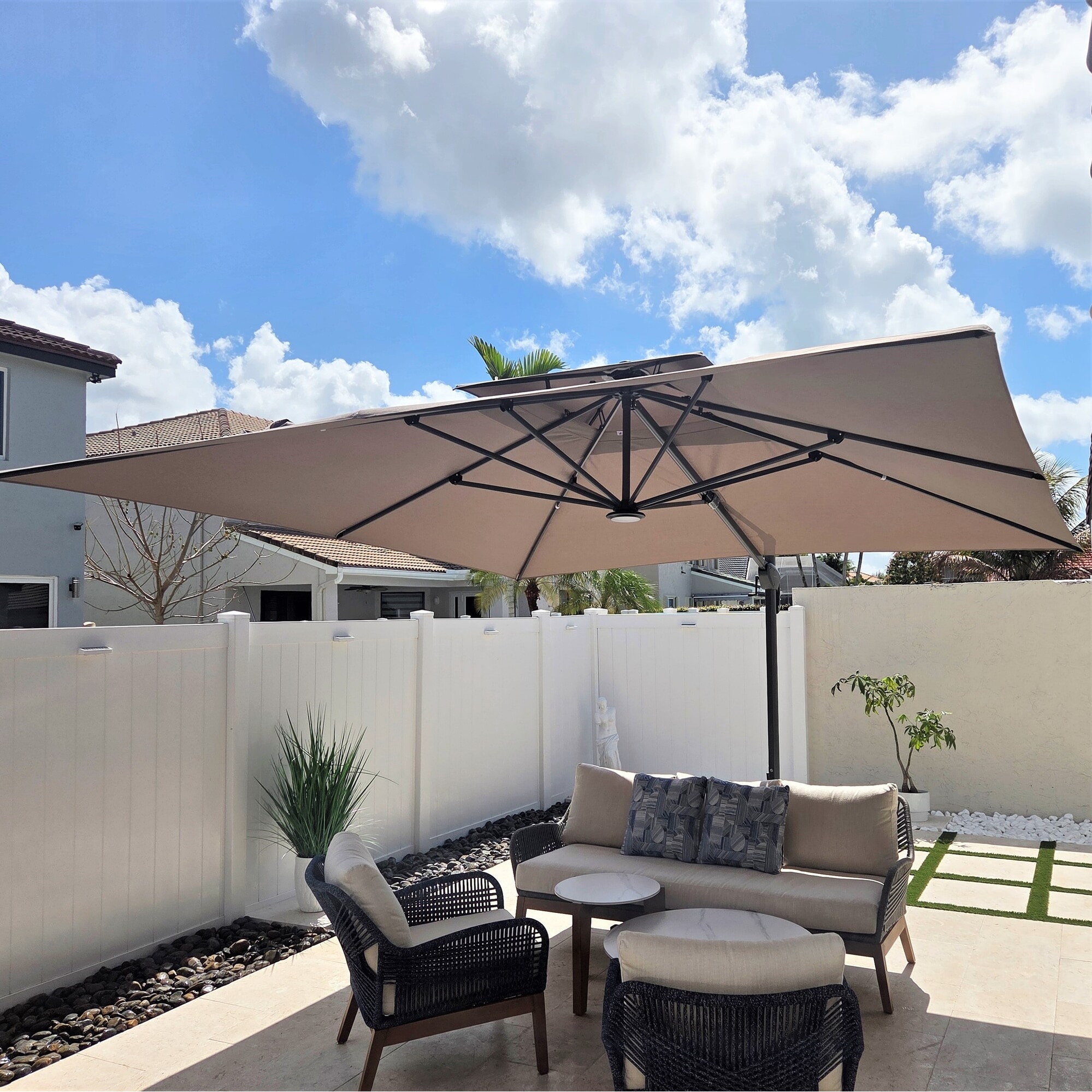 double vented patio umbrellas with lights Amazon.com : AreShark 13 FT Patio Umbrella with Solar Lights, Double-Sided  Outdoor Table Umbrellas with Crank, Large Rectangular Market Umbrella for  Porch, Lawn, Pool, Backyard, Cream-White : Patio, Lawn & Garden