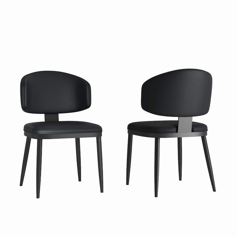 Dining Chairs Set of 2, Modern Design Home Chairs, PU Leather Metal Dining Chairs for Kitchen Dining Room