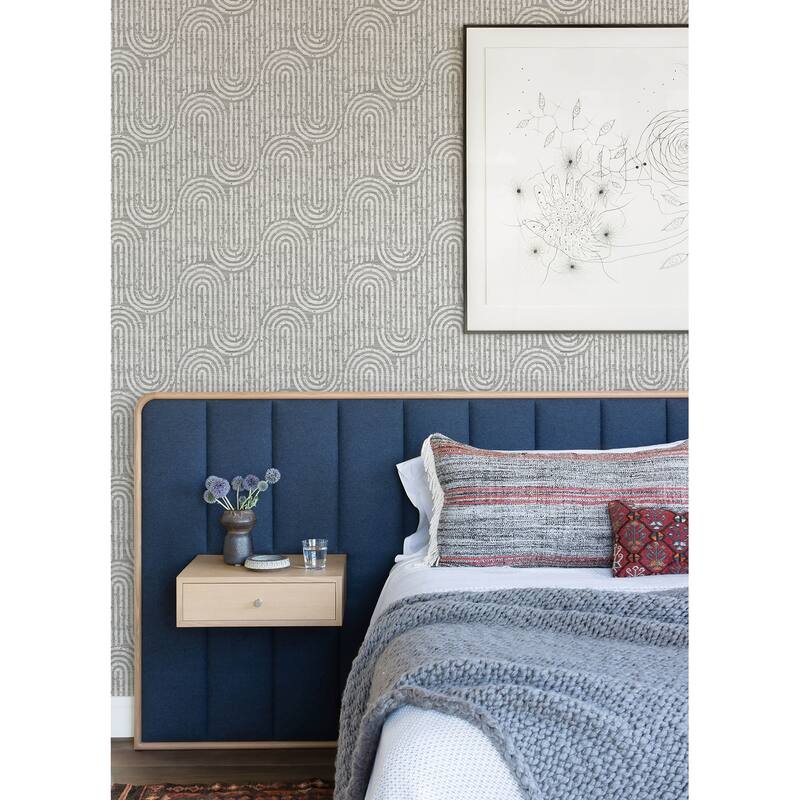 Scott Living Trippet Grey Zen Waves Wallpaper