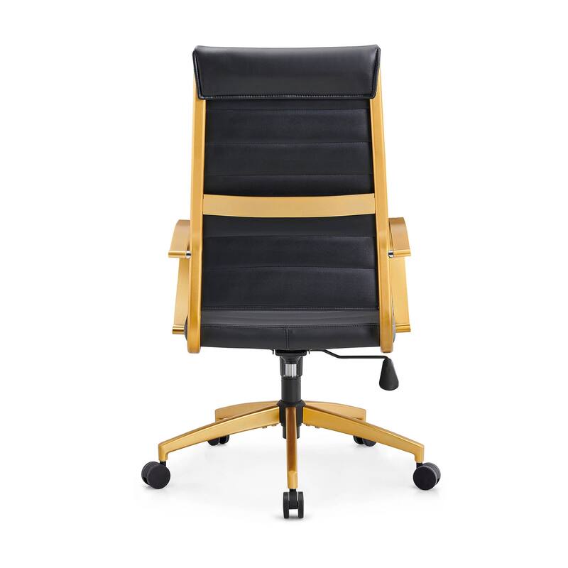 LUXMOD® Office Chair Faux Leather Silver Frame Adjustable and Swivel