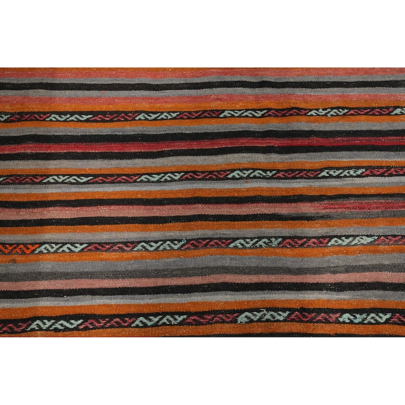 Hand Woven Oriental 100% Wool Carpet Southwestern Tribal Multi-Colored Kilim Area Rug - 9' 9'' X 6' 4''