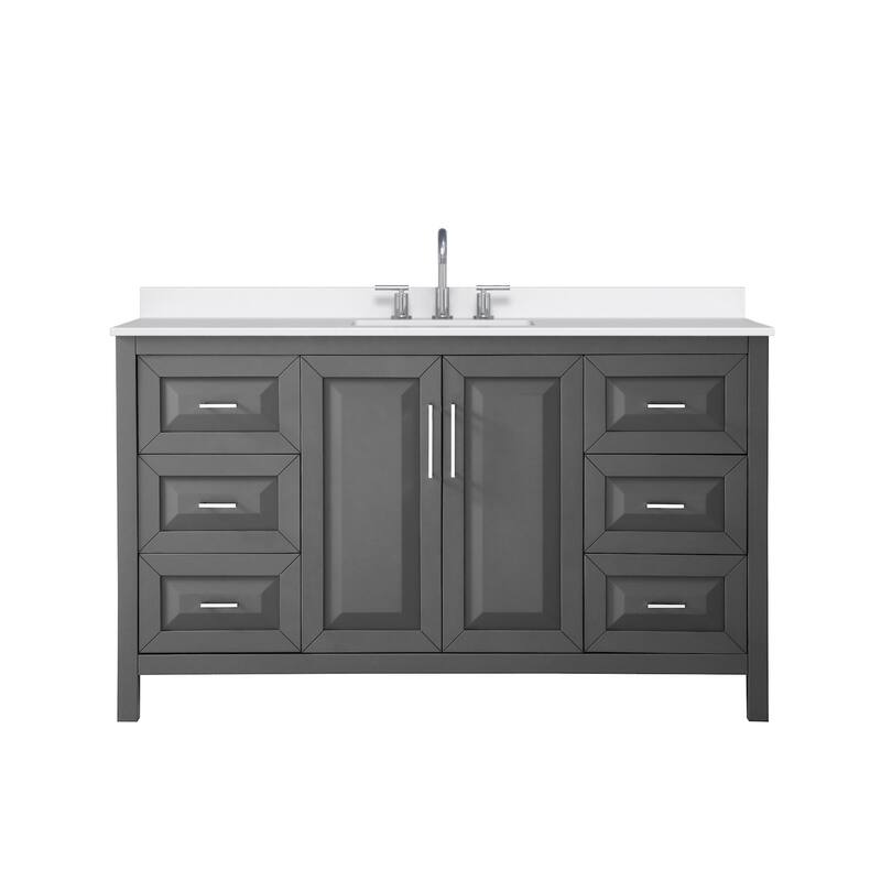 Daria 60-inch Single Vanity, 3 Hole Quartz Top