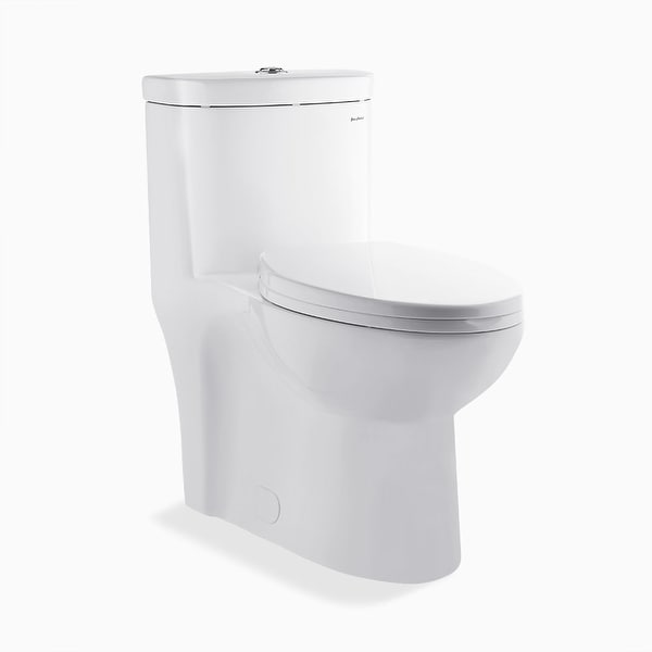 Swiss Madison SM-1T205 Sublime 0.8-1.28 GPF One-Piece Elongated Dual Flush Toilet and Seat with Soft-Close and Quick Release