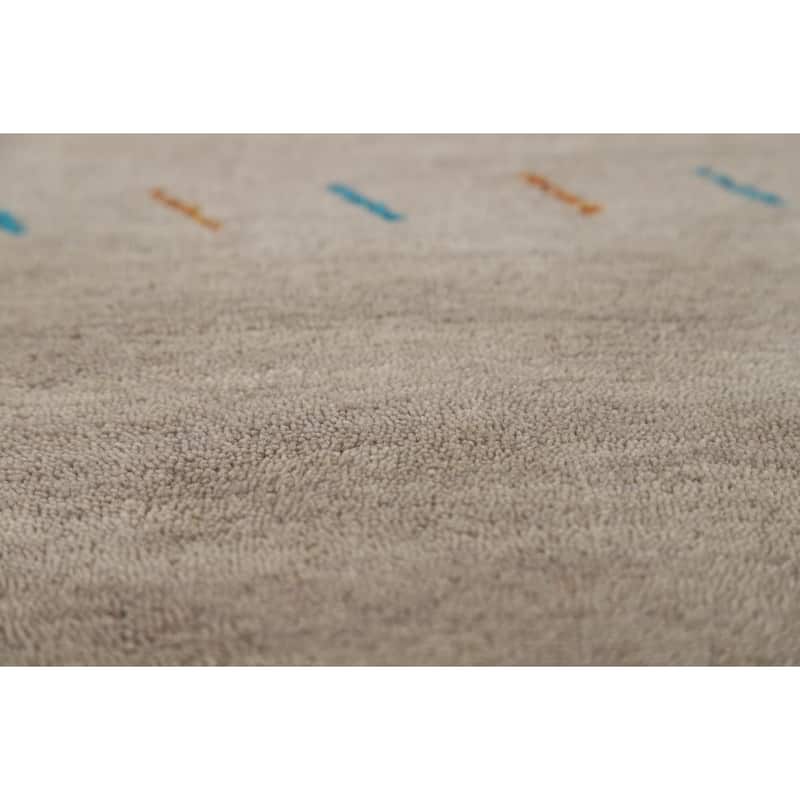 Tribal Gabbeh Oriental Rug Hand-Knotted Modern Wool Carpet - 5'7"x 7'11"