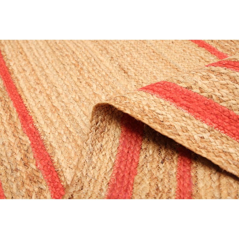 ECARPETGALLERY Braided Weave Palas Denizli Tan Jute Rug - 2'7 x 6'3