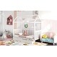 preview thumbnail 4 of 7, Twin Size Modern Solid House Bed with Fence-shaped Guardrail and 2-Drawers