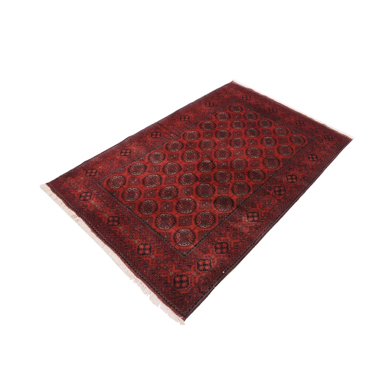 Vintage Biljik Khal Mohammadi Colin Red/Black Rug - 4'2'' x 6'6''